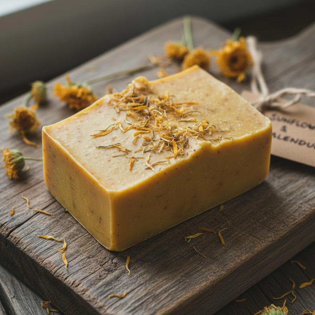 Sunflower and Calendula Goat's Milk Soap - Final